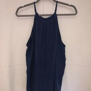 Dark Blue Halter Tank Top